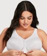 Glamorise Magiclift Front-Closure Posture Back Wire-Free Bra - White For Cheap