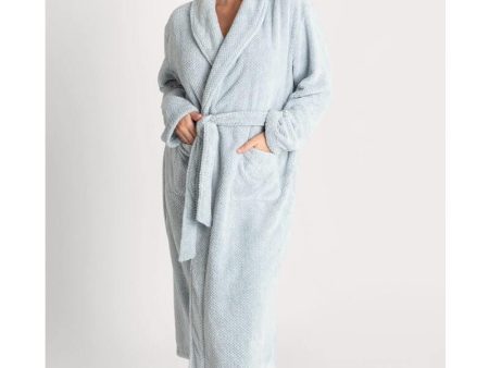 Ava & Audrey Betty Jacquard Fleece Robe - Denim Sale