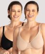 Underbliss Invisibliss Moulded Microfibre Underwire Bra 2 Pack - Black Nude Supply