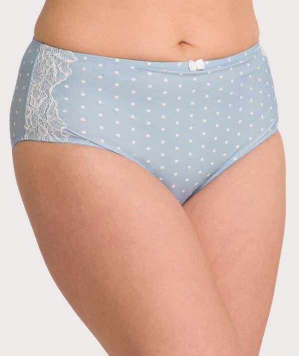 Ava & Audrey Jacqueline Full Brief with Lace - Blue Ivory Hot on Sale