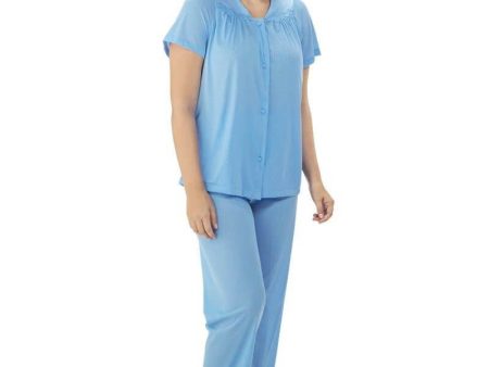 Exquisite Form Short Sleeve Pajamas Plus - Purity Blue For Sale