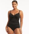 Sea Level Eco Essentials Cross Front DD-E Cup Singlet Top - Black Online