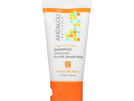 Andalou Naturals Argan Oil & Shea Moisture Rich Shampoo 50ml - Travel Size Supply