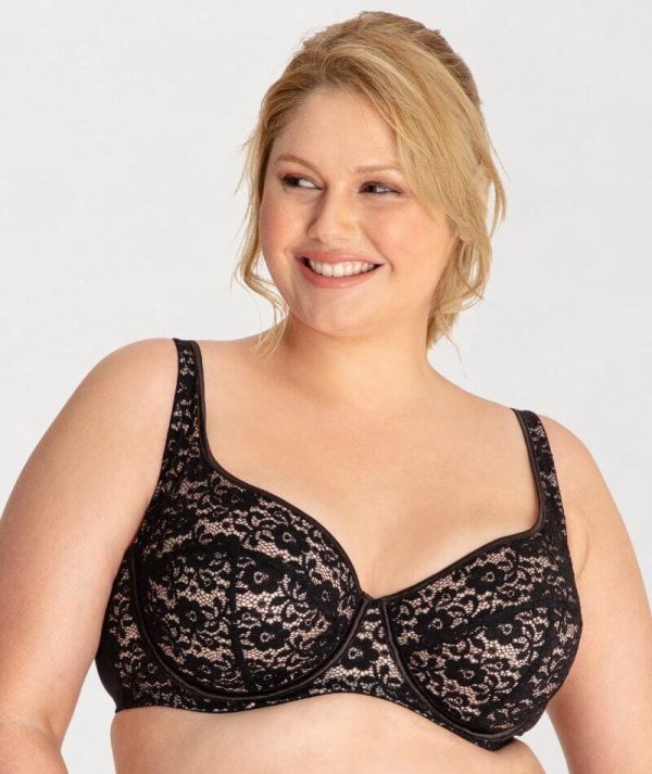 Ava & Audrey Alice All Lace Full Cup Underwired Bra - Black Fashion