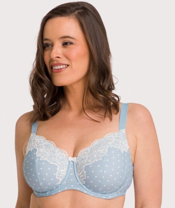 Ava & Audrey Jacqueline Full Cup Underwired Bra - Blue Ivory Online Hot Sale