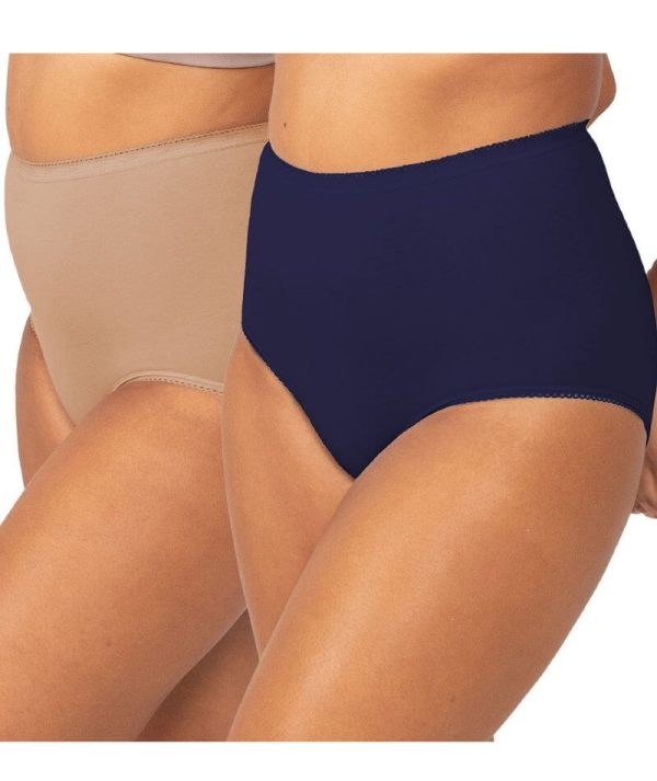 Sloggi Maxi Brief 2 Pack - Blusher Beige Navy Online Sale