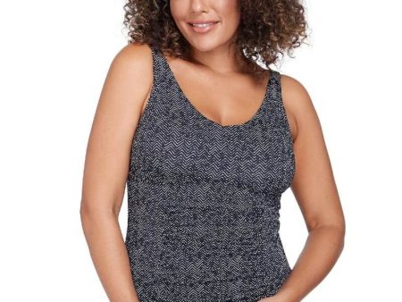 Artesands Zig Zag Raphael E-F Cup Underwire Tankini Top - Black Fashion