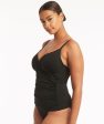 Sea Level Eco Essentials Cross Front DD-E Cup Singlet Top - Black Online