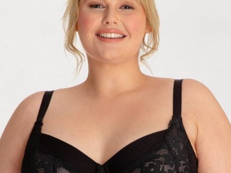 Underbliss Lacey Balconette Underwire Bra - Black Online now