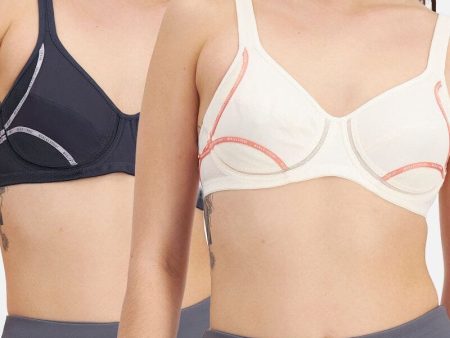 Berlei Electrify Underwire 2 Pack Sports Bra - Snow Blossom Charcoal on Sale