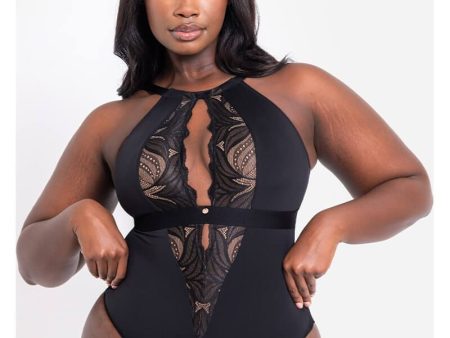 Scantilly Indulgence Stretch Lace Bodysuit - Black Latte Cheap