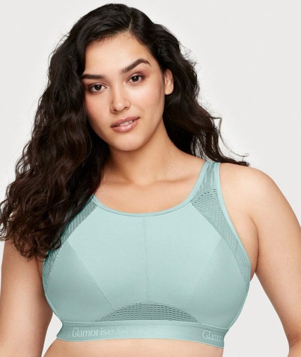 Glamorise No-Sweat Mesh Wire-Free Sports Bra - Jade Online now