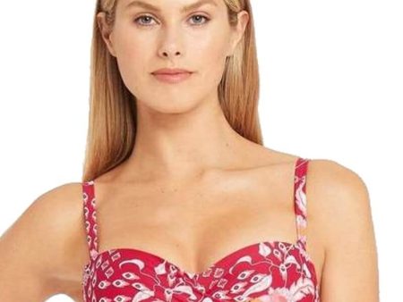 Sea Level Jardin Twist Front Bandeau Bikini Top - Red Fashion