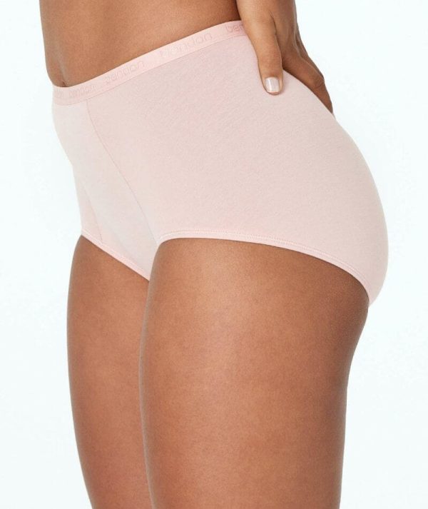 Bendon Body Cotton Trouser Brief 2 Pack - Icy Pink Slate on Sale