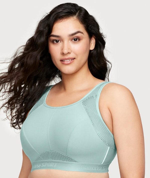 Glamorise No-Sweat Mesh Wire-Free Sports Bra - Jade Online now