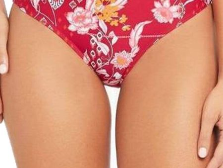 Sea Level Jardin High Leg Mid Rise Bikini Brief - Red For Cheap