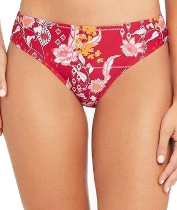 Sea Level Jardin High Leg Mid Rise Bikini Brief - Red For Cheap