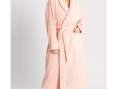 Ava & Audrey Betty Jacquard Fleece Robe - Blush Online now