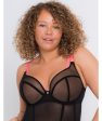 Curvy Kate Elementary Plunge Bodysuit - Black Pink Fashion