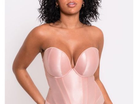 Scantilly Classique Plunge Padded Strapless Bodysuit - Powdery Pink Sale