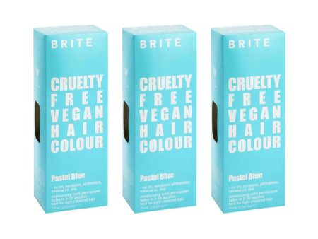 3x Brite Semi Permanent Hair Colour Pastel Blue 75ml Online Sale