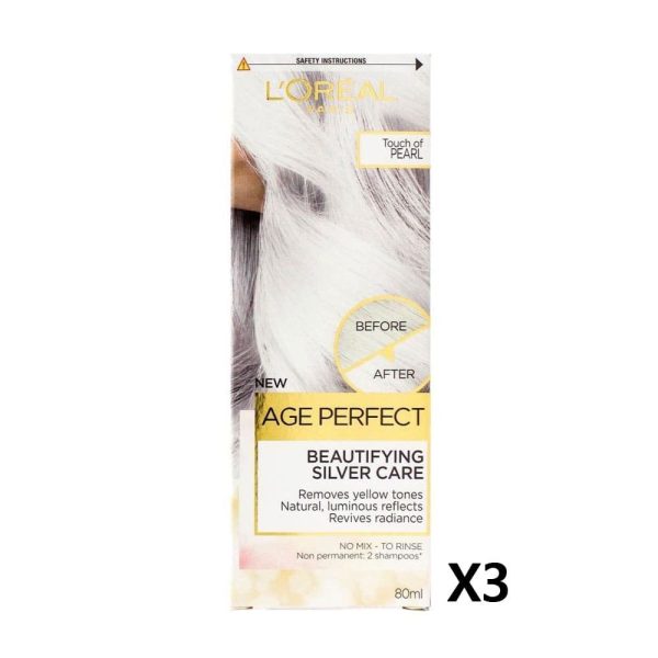 3x L Oreal Age Perfect Beautifying Silver Care Touch Of Pearl 80ml For Cheap