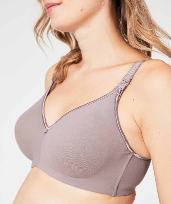 Cake Maternity Croissant Seamless Flexi Wire Nursing Bra -  Raisin Hot on Sale