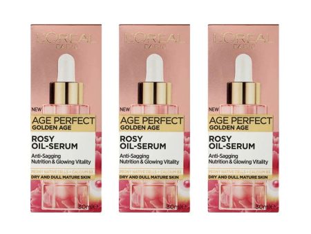 3x L Oreal Age Perfect Golden Age Rosy Oil Serum 30ml Online now