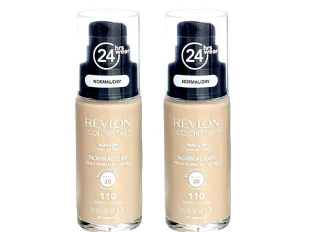 2x Revlon ColorStay Makeup Normal Dry Skin SPF20 110 Ivory 30ml Online