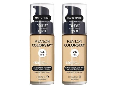 2x Revlon ColorStay Combination Oily Foundation SPF15 150 Buff 30ml Online Sale