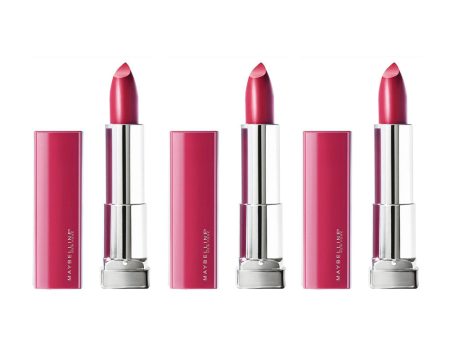 3x Maybelline Color Sensational Made For All Lipstick 379 Fuchsia For Me Online now