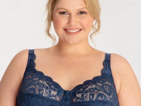 Ava & Audrey Lucille Lace Wire-Free Bra - Navy Online