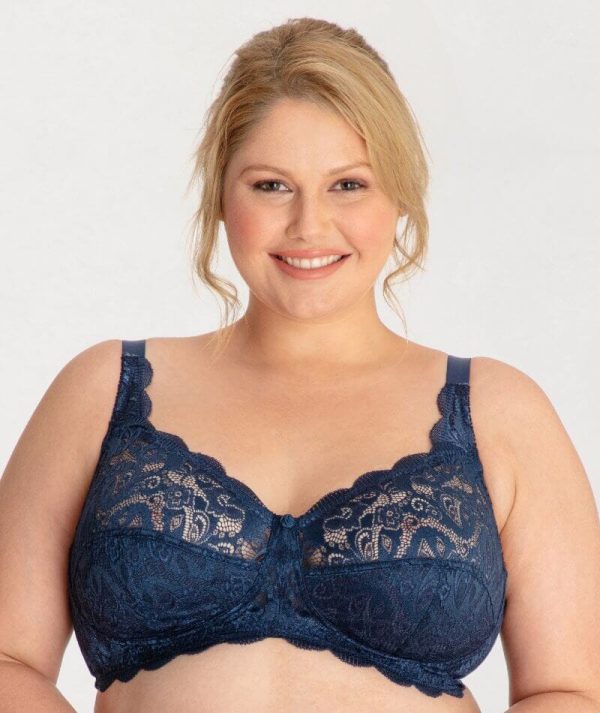 Ava & Audrey Lucille Lace Wire-Free Bra - Navy Online