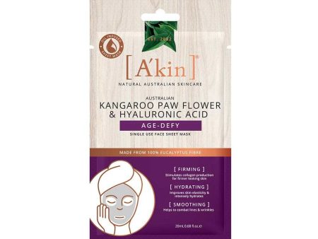 A Kin Age Defy Face Sheet Mask Kangaroo Paw Flower & Hyaluronic Acid 20ml For Discount