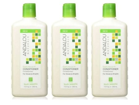 3x Andalou Naturals Silky Smooth Exotic Marula Oil Conditioner 340ml Online now