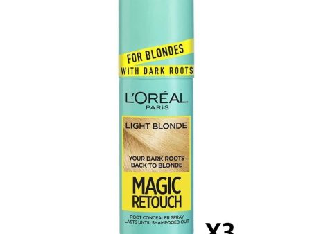 3x L Oreal Magic Retouch Temporary Root Concealer Spray Light Blonde 75ml Cheap