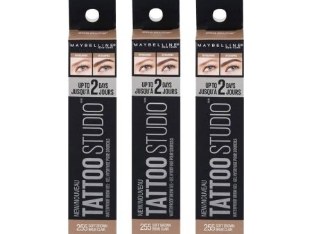 3x Maybelline Tattoo Studio Brow Gel 255 Soft Brown Sale