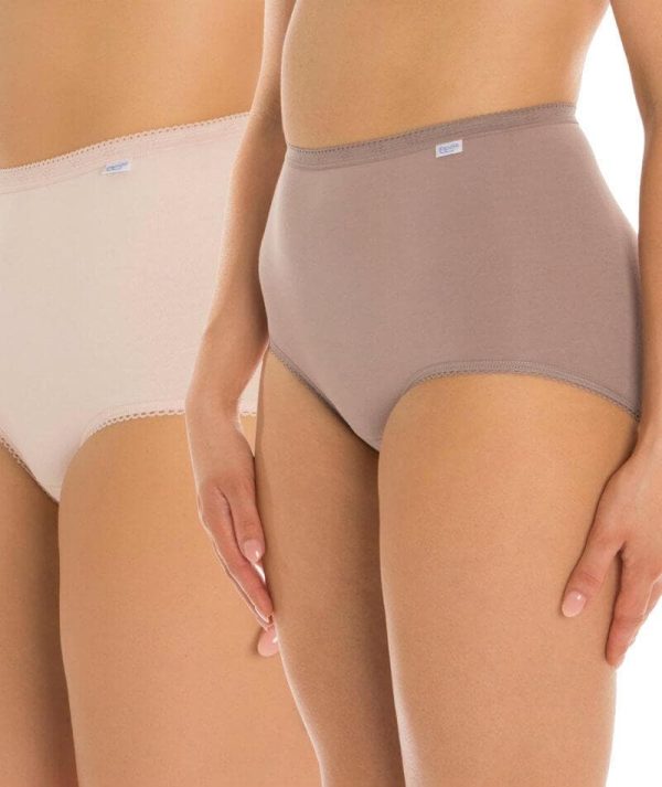 Sloggi Maxi Brief 2 Pack - Pink Brown For Cheap