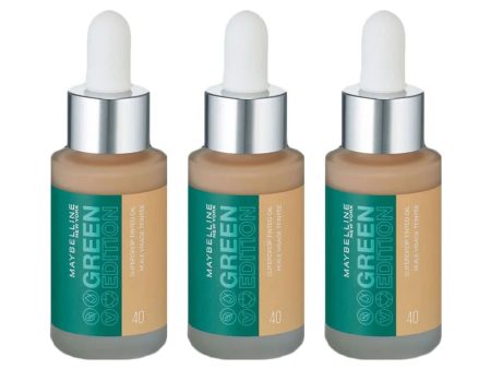 3x Maybelline Green Edition Superdrop Tinted Foundation Oil 40 20ml Sale