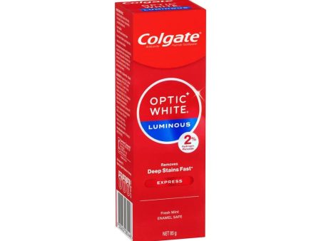 Colgate Toothpaste Optic White Luminous Express Fresh Mint 85g Sale