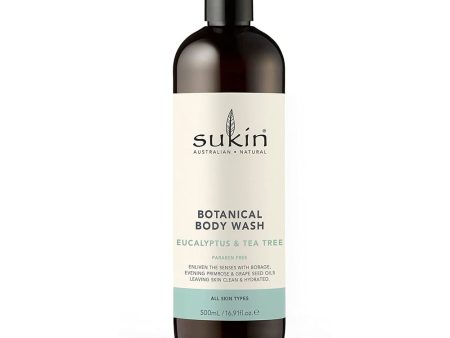 Sukin Botanical Body Wash Eucalyptus & Tea Tree 500ml Hot on Sale