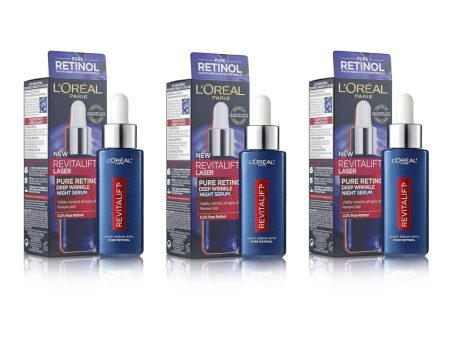 3x L Oreal Revitalift Laser Pure Retinol Night Serum 30ml Online