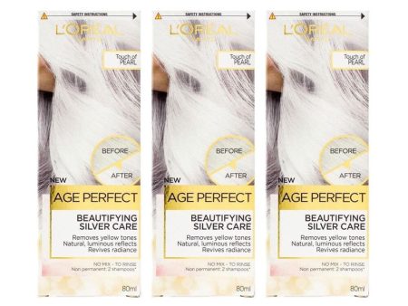 3x L Oreal Age Perfect Beautifying Silver Care Touch Of Pearl 80ml For Cheap